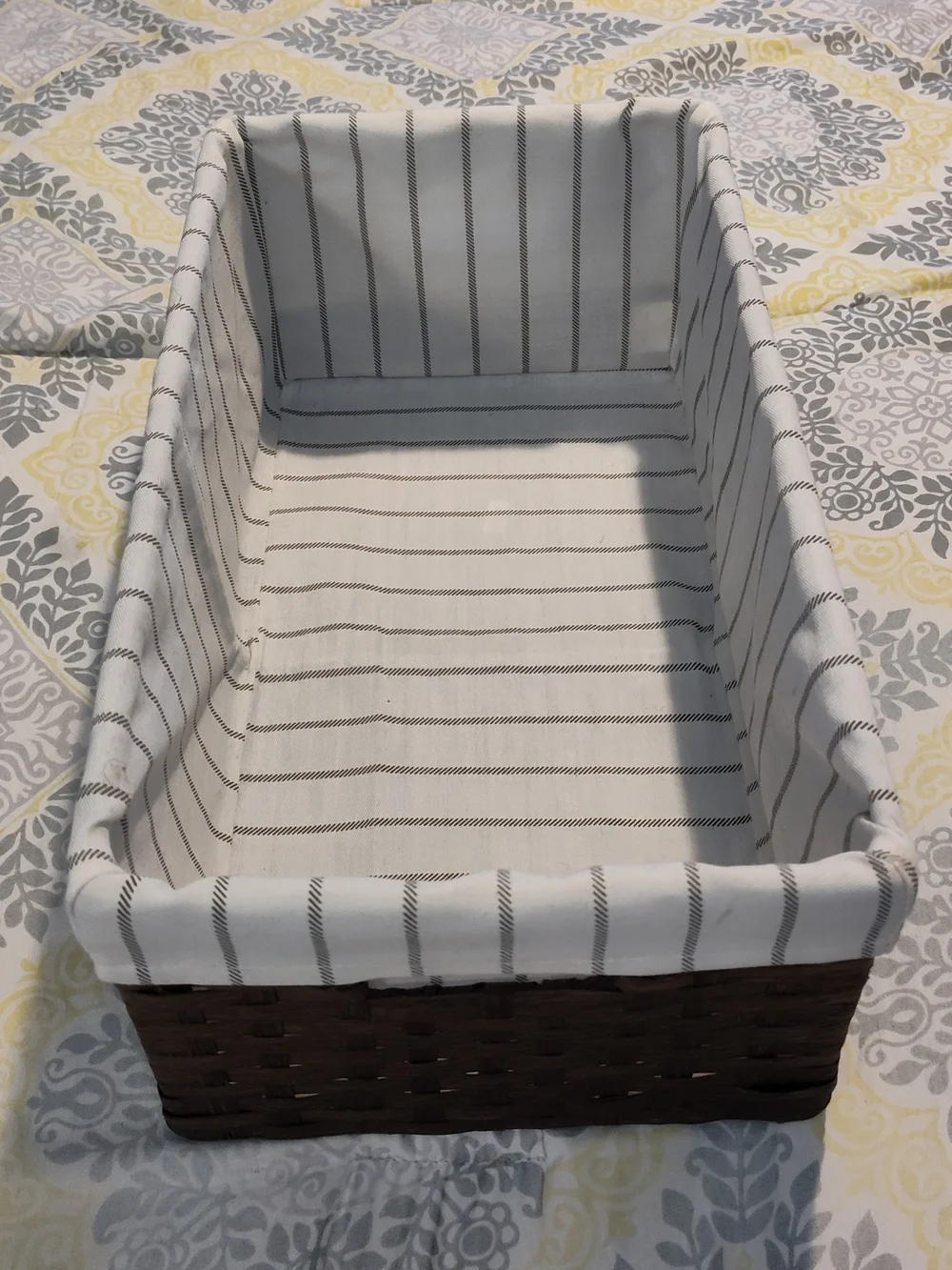 NWOT! Ikea Fabric-Lined Woven Storage Basket